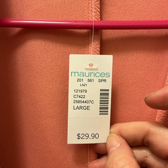 NWT Coral open front blazer Maurice’s Size Large - Picture 4 of 14